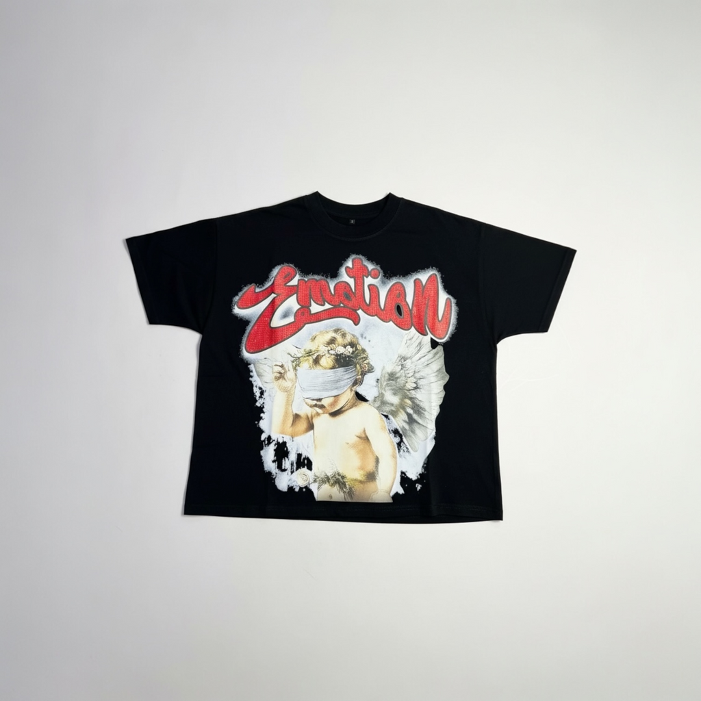 EMOTION Angel Graphic Tee – Black