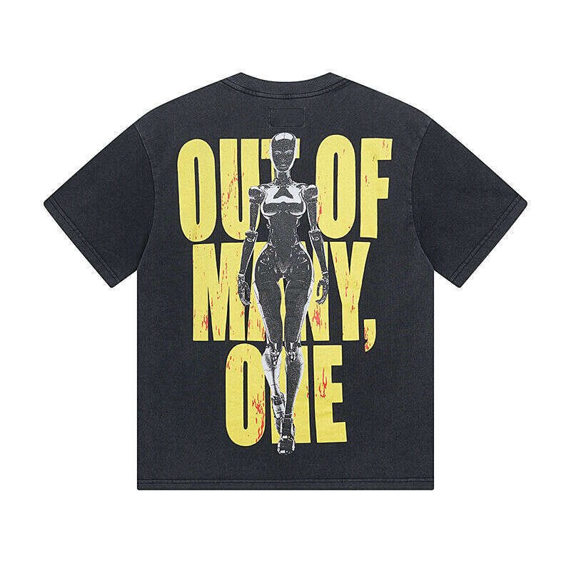 Fashion Black Men Women Godspeed Rock Street Washed Aged Print Short Sleeve Streetwear Premium — DRIPPIN SOCIETY® color gender